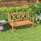 Costway 2-Person Bench Patio Acacia Wood Outdoor Loveseat Chair Garden Natural